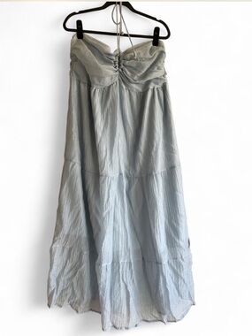 Light Blue halter Boho Maxi Dress